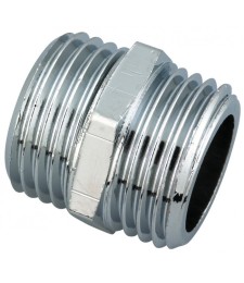 Mamelon égal chromé mâle / mâle - 15 x 21 mm - Lot de 1 - RACCORDS