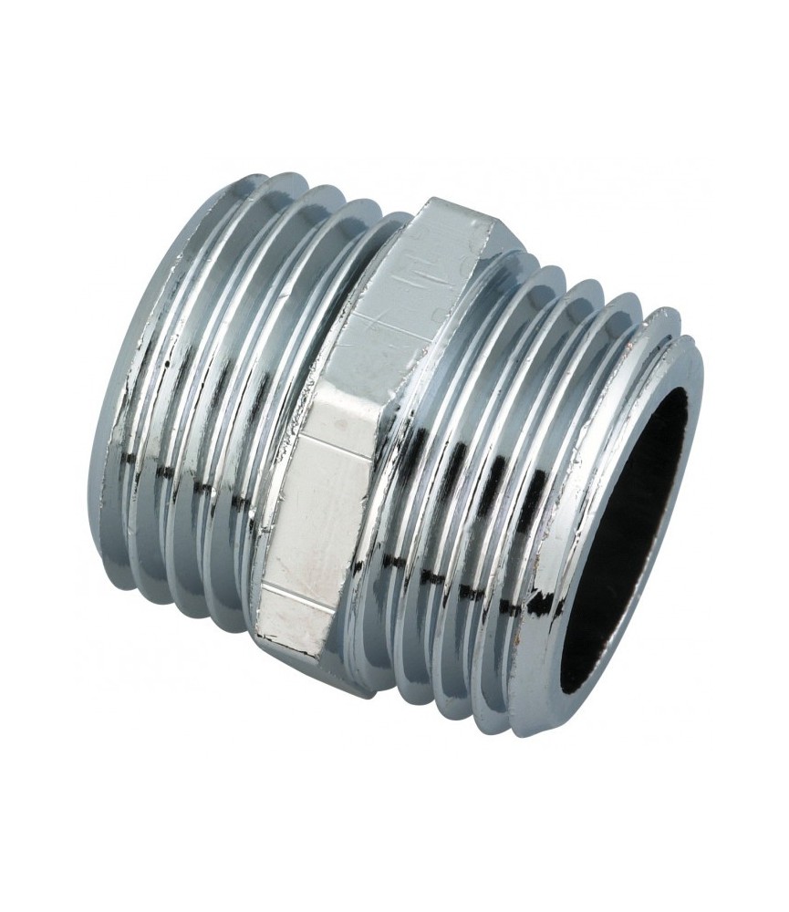 Mamelon égal chromé mâle / mâle - 15 x 21 mm - Lot de 1 - RACCORDS Mamelon égal chromé mâle / mâle - 15 x 21 mm - Lot de 1 - RACCORDS