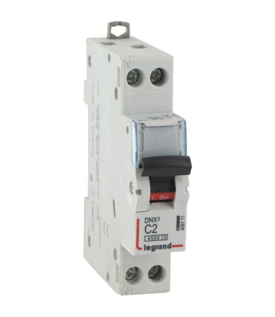 Disjoncteur DNX unipolaire + neutre - Type C - 2 A - LEGRAND