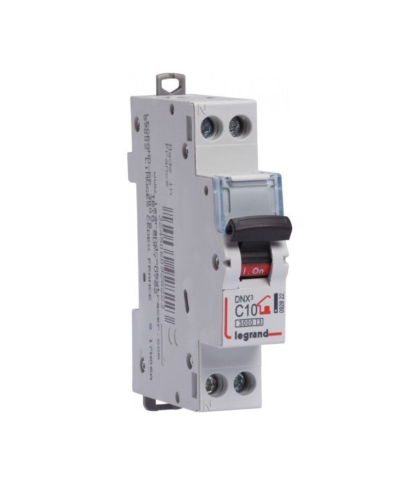 Disjoncteur DNX unipolaire + neutre - Type C - 10 A - LEGRAND