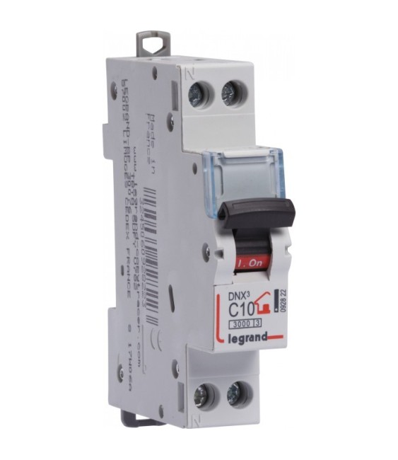 Disjoncteur DNX unipolaire + neutre - Type C - 10 A - LEGRAND