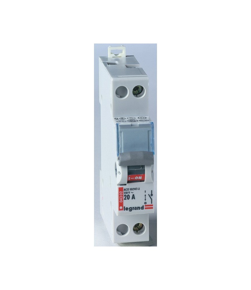 Interrupteur différentiel à bascule - 20 A - Unipolaire 230 V - LEGRAND Interrupteur différentiel à bascule - 20 A - Unipolaire 230 V - LEGRAND