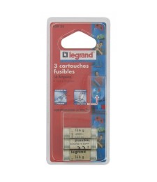 Cartouche domestique cylindrique - 16 A - 10.3 x 31.5 mm - Avec voyant - Lot de 3 - LEGRAND