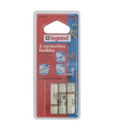 Cartouche domestique cylindrique - 32 A - 10.3 x 38 mm - Avec voyant - Lot de 3 - LEGRAND