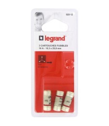 Cartouche domestique cylindrique - 16 A - 10.3 x 25.8 mm - Lot de 3 - LEGRAND