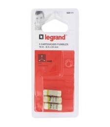 Cartouche domestique cylindrique - 10 A - 8.5 x 23 mm - Lot de 3 - LEGRAND