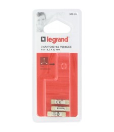 Cartouche domestique cylindrique - 6 A - 6.3 x 23 mm - Lot de 3 - LEGRAND