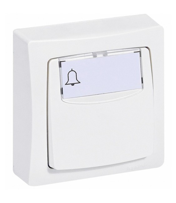 Poussoir avec porte-étiquette Appareillage Saillie - Blanc - 6 A - LEGRAND