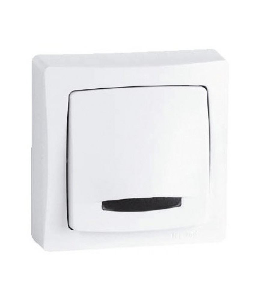 Poussoir lumineux (voyant fourni) Appareillage Saillie - Blanc - 6 A - LEGRAND
