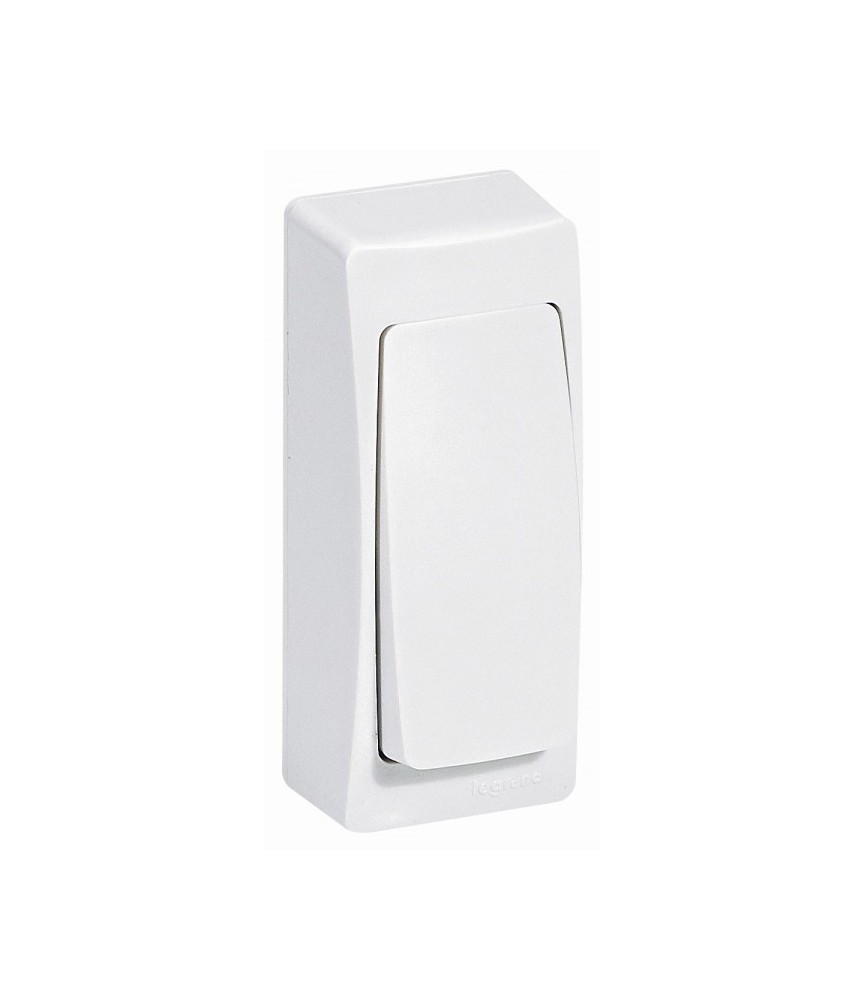 Poussoir version étroite Appareillage Saillie - Blanc - 6 A - LEGRAND Poussoir version étroite Appareillage Saillie - Blanc - 6 A - LEGRAND