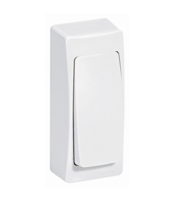 Poussoir version étroite Appareillage Saillie - Blanc - 6 A - LEGRAND