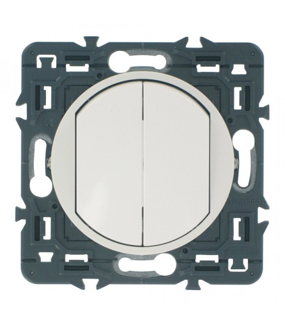 Double interrupteur ou va-et-vient Céliane Soft - 10 A - Blanc - LEGRAND