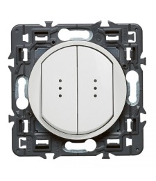 Double interrupteur témoin (voyant fourni) Céliane Soft - 10 A - Blanc - LEGRAND