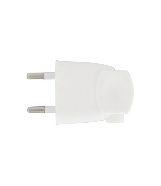Fiche Mâle 6A - 2P Plastique - Blanc - DHOME