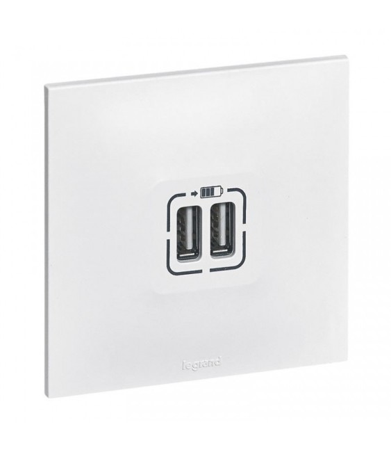 Double chargeur USB Neptune - Blanc - LEGRAND