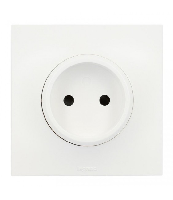 Prise de courant sans terre Neptune - 16 A - Blanc - LEGRAND