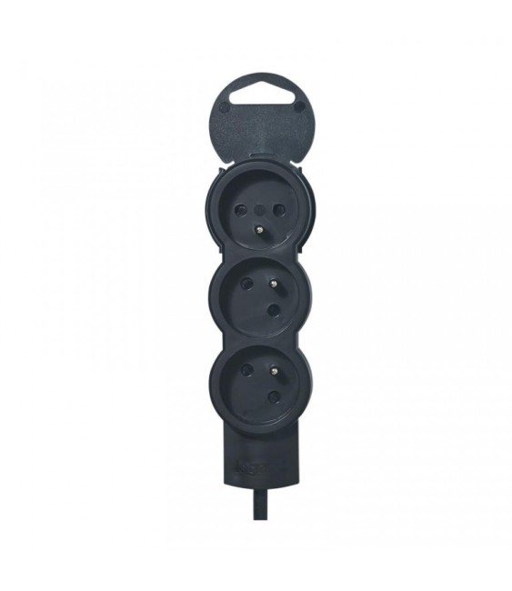 Rallonge 3 prises de courant - cordon 1,5 m - Noir - LEGRAND