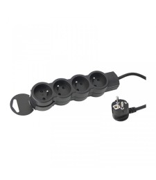 Rallonge 4 prises de courant - cordon 1.5 m - Noir - LEGRAND