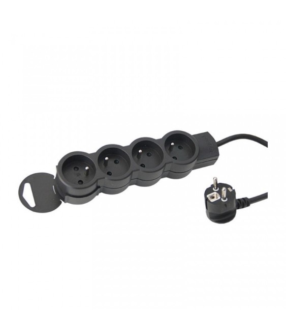 Rallonge 4 prises de courant - cordon 1.5 m - Noir - LEGRAND
