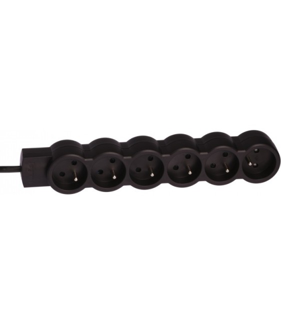 Rallonge 6 prises de courant - cordon 3 m - Noir - LEGRAND