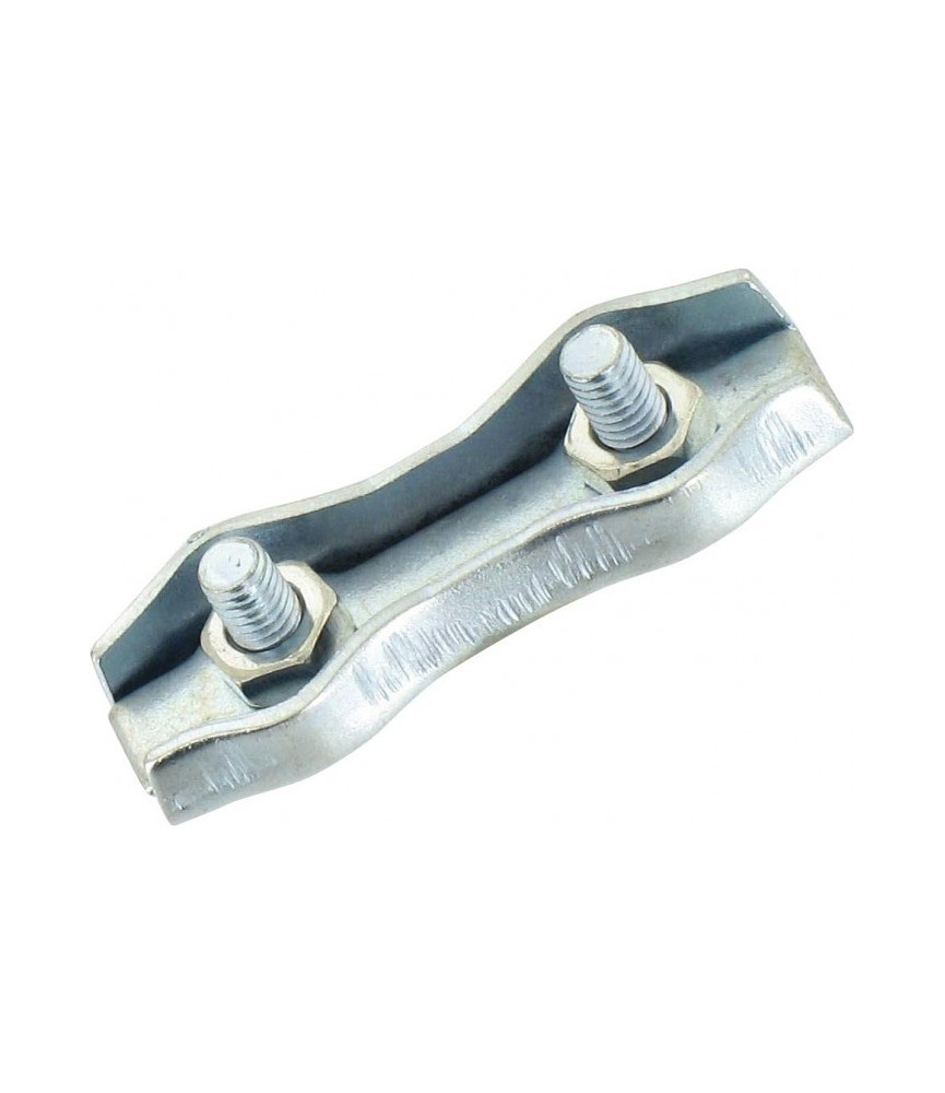 Serre câble plat à 2 boulons - Acier zingué - 6 mm - Lot de 10 - CHAPUIS Serre câble plat à 2 boulons - Acier zingué - 6 mm - Lot de 10 - CHAPUIS