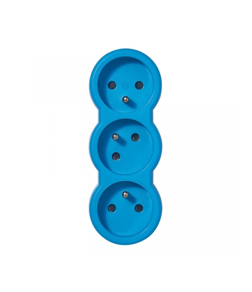 Fiche multiprise avec terre - 3 sorties frontales - Bleu - LEGRAND Fiche multiprise avec terre - 3 sorties frontales - Bleu - LEGRAND