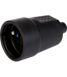 Fiche femelle en caoutchouc - 2P + T - 16 A - Noir - DHOME