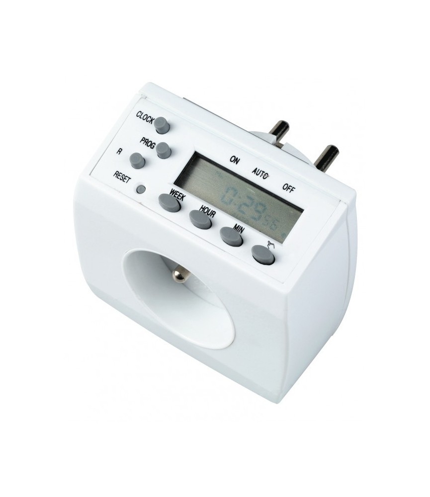 Prise programmable hebdomadaire - Écran LCD - DHOME Prise programmable hebdomadaire - Écran LCD - DHOME
