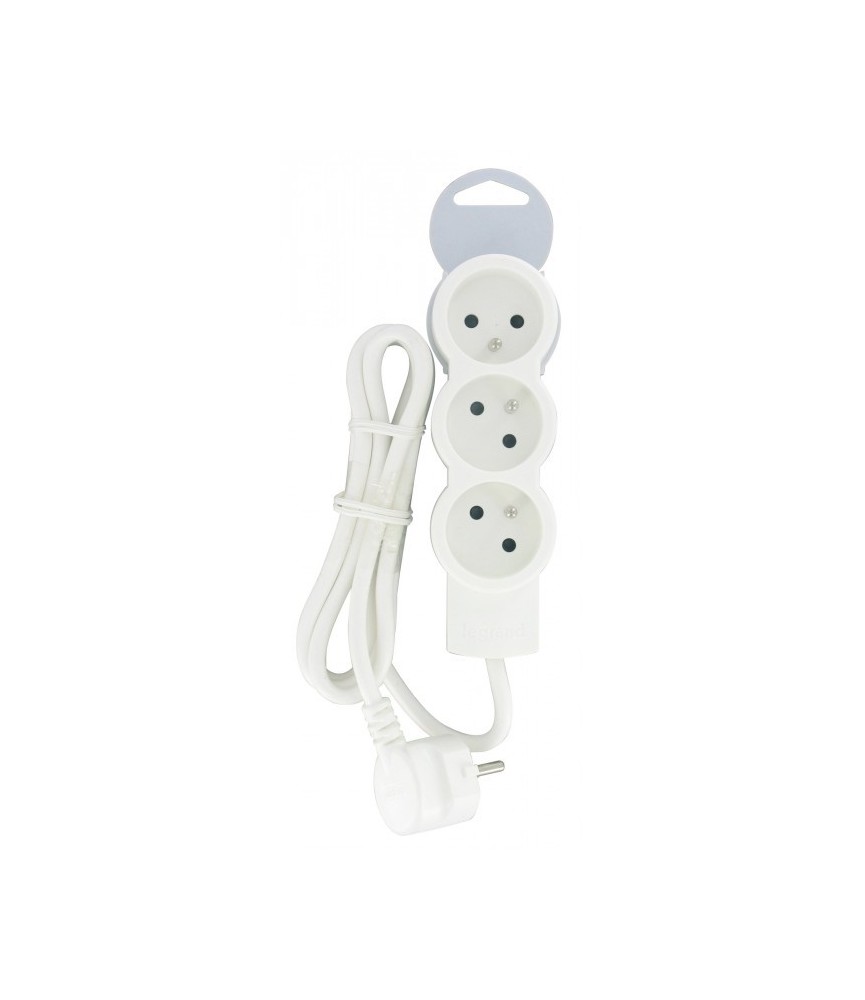 Rallonge 3 prises de courant - avec cordon 1,5 m - Blanc - LEGRAND