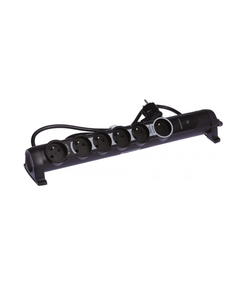 Rallonge coupe-veille - 6 prises de courant + parafoudre - Noir - LEGRAND Rallonge coupe-veille - 6 prises de courant + parafoudre - Noir - LEGRAND
