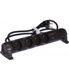 Rallonge 4 prises de courant + parafoudre - cordon 1,5 m - Noir - LEGRAND