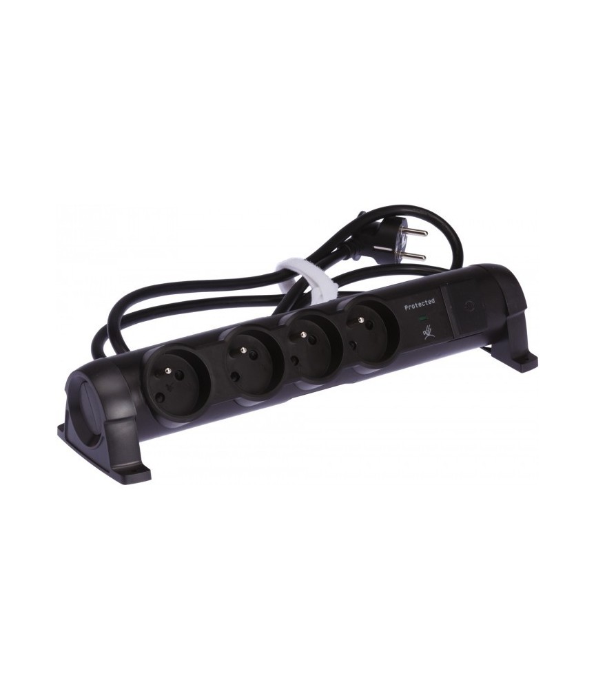 Rallonge 4 prises de courant + parafoudre - cordon 1,5 m - Noir - LEGRAND Rallonge 4 prises de courant + parafoudre - cordon 1,5 m - Noir - LEGRAND