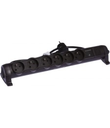 Rallonge 6 prises de courant + parafoudre - cordon 1,5 m - Noir - LEGRAND