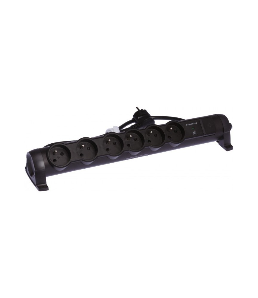 Rallonge 6 prises de courant + parafoudre - cordon 1,5 m - Noir - LEGRAND Rallonge 6 prises de courant + parafoudre - cordon 1,5 m - Noir - LEGRAND