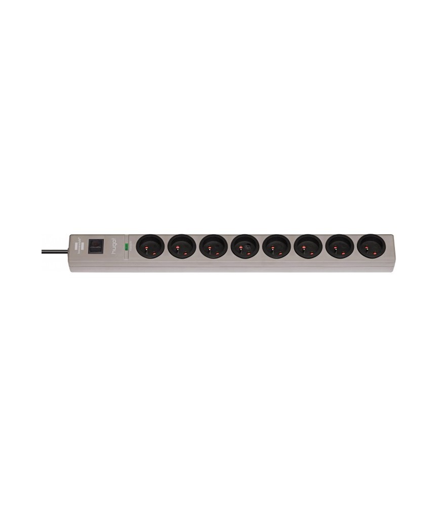Prolongateur multiprise hugo! avec parasurtenseur - 8 prises - Taupe - 2 M - H05VV-F3G1,5 - BRENNENSTUHL