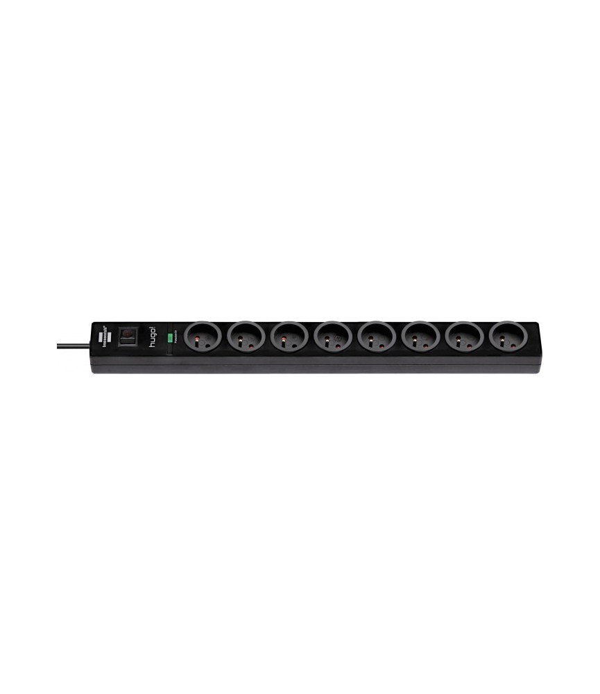 Prolongateur multiprise hugo! avec parasurtenseur - 8 prises - Noir - 2 M - H05VV-F3G1,5 - BRENNENSTUHL