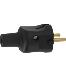 Fiche caoutchouc 2P 16A - Noir - LEGRAND