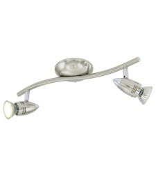 Réglette 2 spots LED - Acier nickelé - 33 cm - Magnum - EGLO