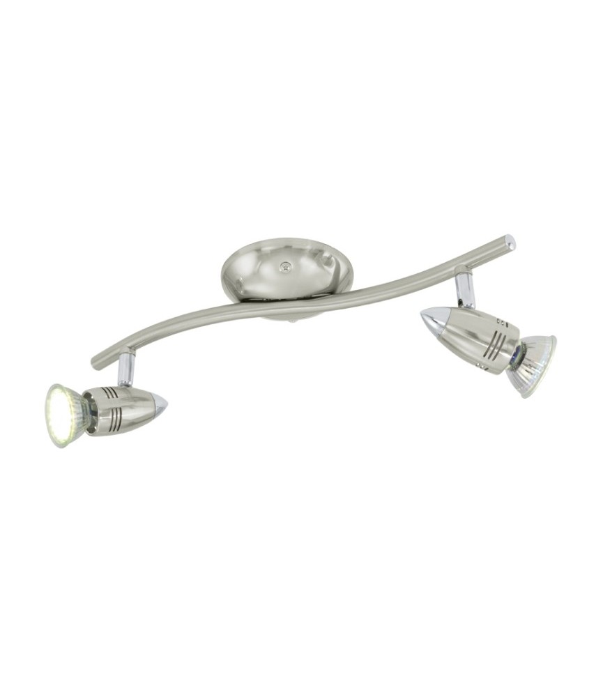 Réglette 2 spots LED - Acier nickelé - 33 cm - Magnum - EGLO Réglette 2 spots LED - Acier nickelé - 33 cm - Magnum - EGLO