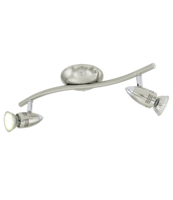 Réglette 2 spots LED - Acier nickelé - 33 cm - Magnum - EGLO