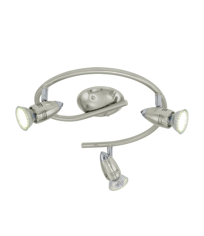 3 spots LED - Acier nickelé - 29.5 cm - Magnum - EGLO 3 spots LED - Acier nickelé - 29.5 cm - Magnum - EGLO