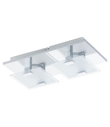 Réglette 2 spots LED - Acier et verre satiné - 270 x 135 x 65 mm - Vicaro - EGLO
