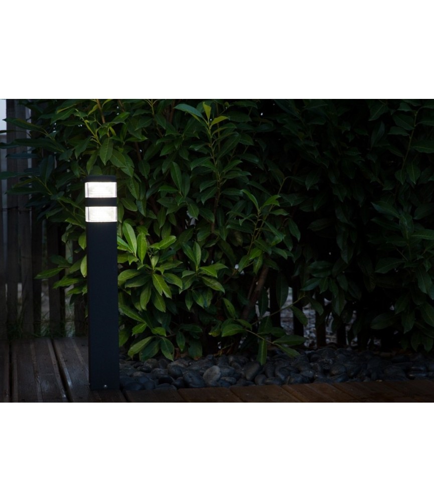 Borne Pyramide 60 cm - Pyramide - Version 60 Led - Noir mat - LUMIHOME