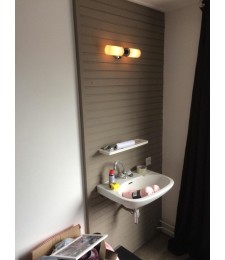 Applique de miroir de salle de bain - Acier et verre - Borgia - RANEX