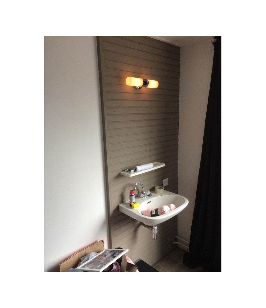 Applique de miroir de salle de bain - Acier et verre - Borgia - RANEX