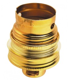 Douille B22 - avec bague - Sortie de câble droite - Acier laitonné - 10 mm - LEGRAND