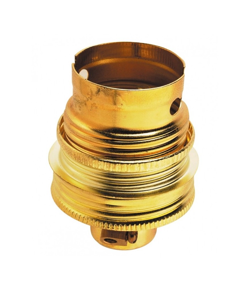 Douille B22 - avec bague - Sortie de câble droite - Acier laitonné - 10 mm - LEGRAND Douille B22 - avec bague - Sortie de câble droite - Acier laitonné - 10 mm - LEGRAND