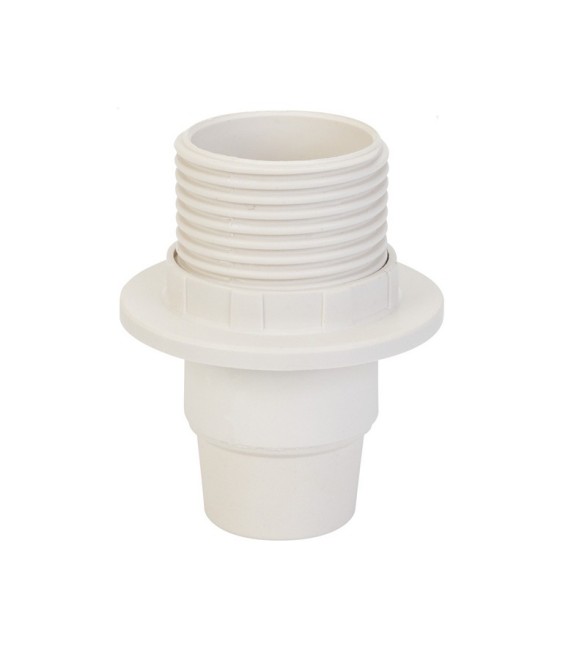 Douille filetée E14 avec chemise filetée - 10 mm - Blanc - DHOME