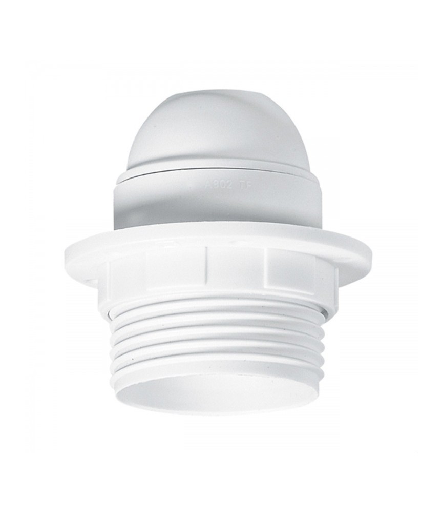 Douille E27 - Avec bague - Plastique - Blanc - 10 mm - LEGRAND Douille E27 - Avec bague - Plastique - Blanc - 10 mm - LEGRAND