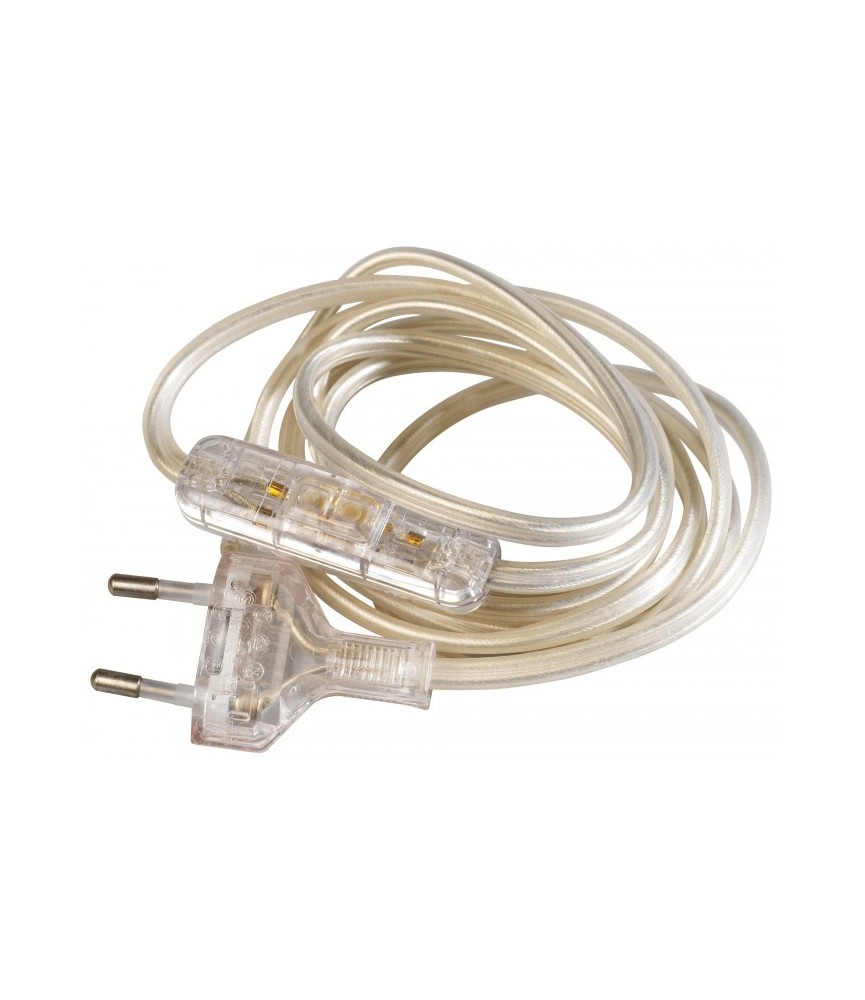 Cordon électrique pré-équipé - Câble 0.75 mm² - 2 M - Transparent - GIRARD SUDRON Cordon électrique pré-équipé - Câble 0.75 mm² - 2 M - Transparent - GIRARD SUDRON